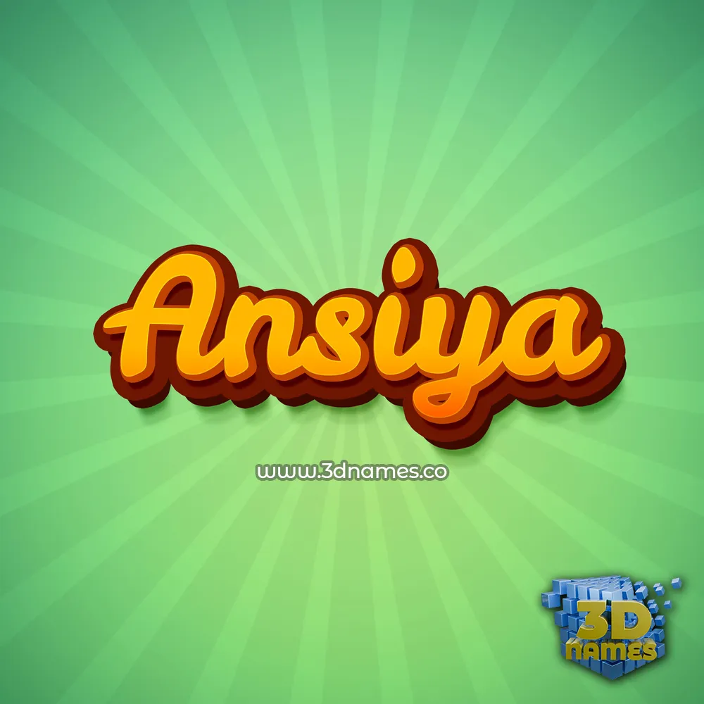 ansiya in Green Rays style - 3D name wallpaper