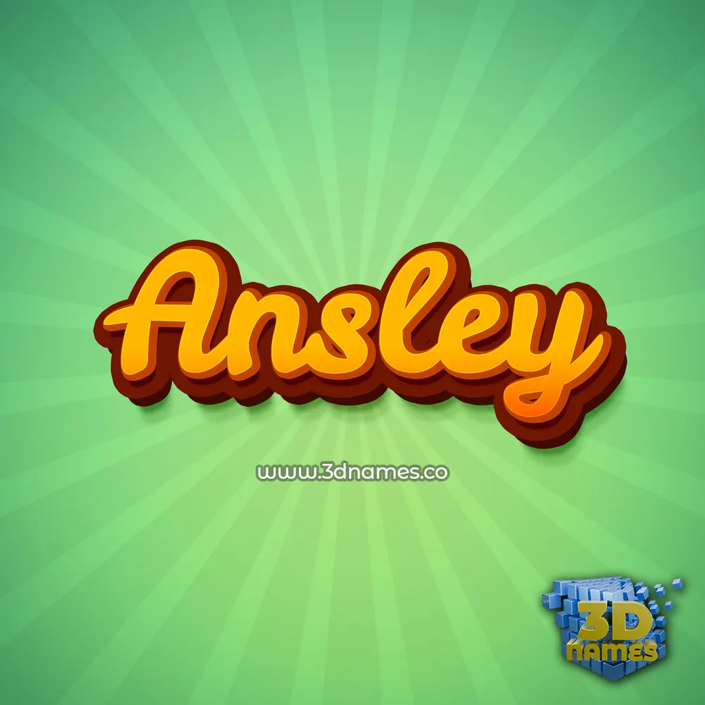 ansley in Green Rays style - 3D name wallpaper