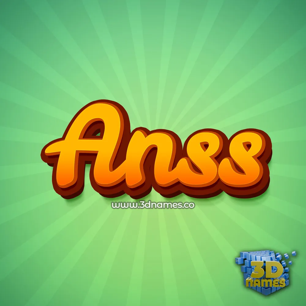 anss in Green Rays style - 3D name wallpaper
