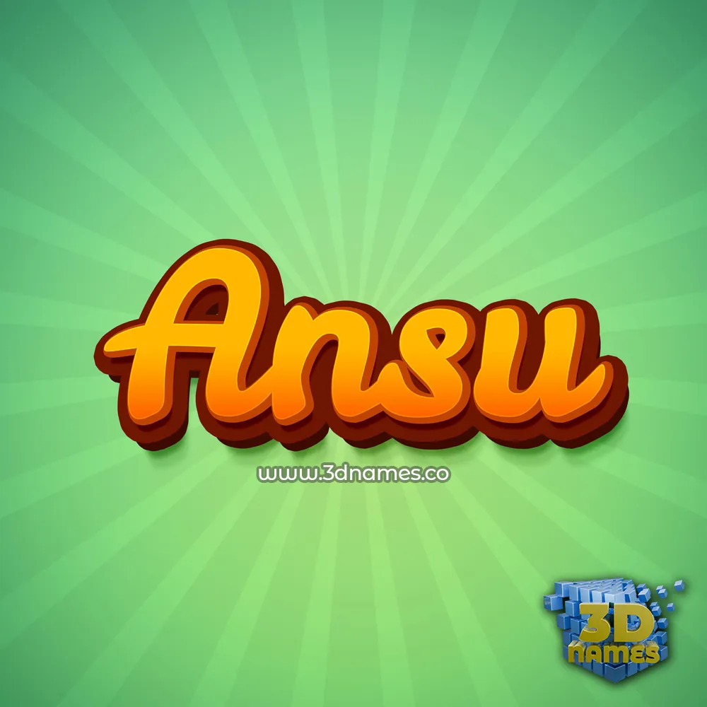 ansu in Green Rays style - 3D name wallpaper