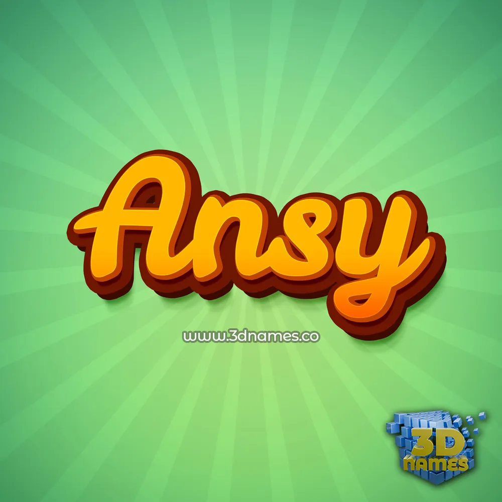 ansy in Green Rays style - 3D name wallpaper