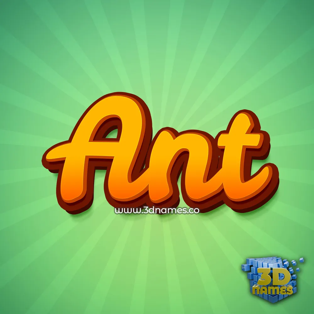 ant in Green Rays style - 3D name wallpaper
