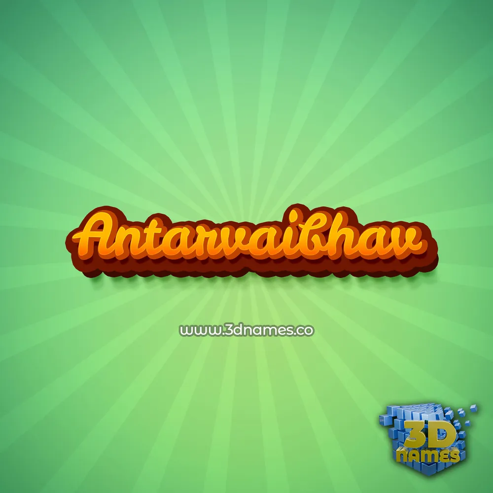 antarvaibhav in Green Rays style - 3D name wallpaper