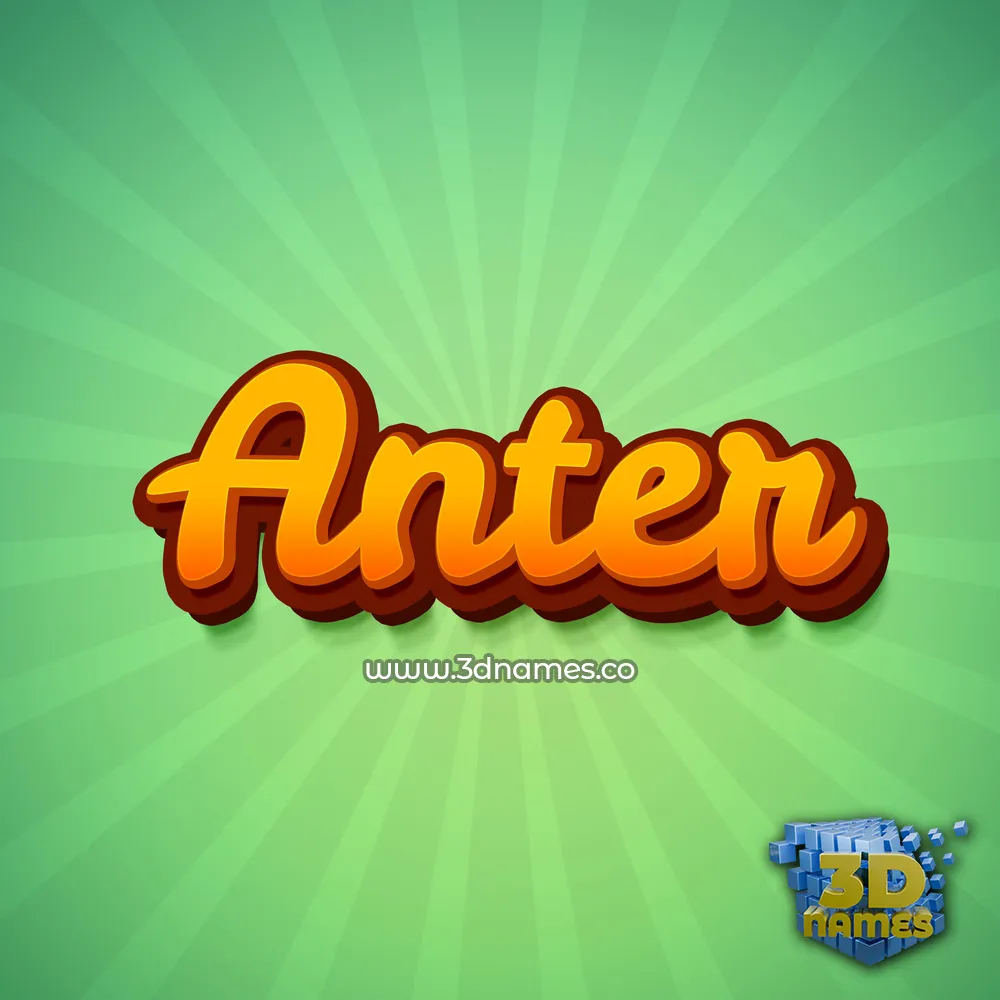 anter in Green Rays style - 3D name wallpaper