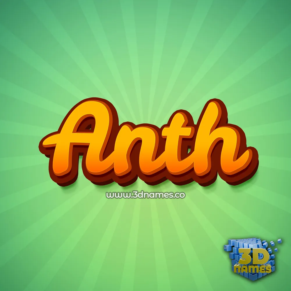 anth in Green Rays style - 3D name wallpaper