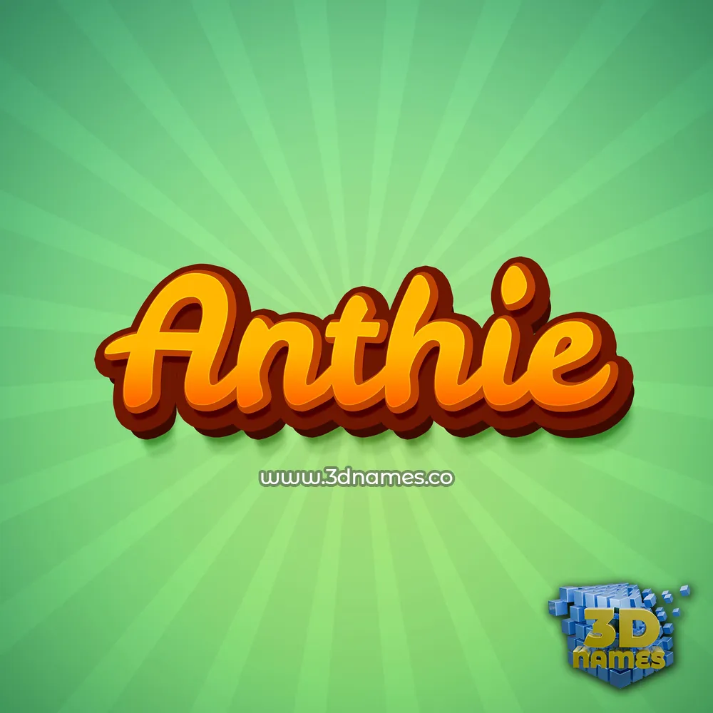 anthie in Green Rays style - 3D name wallpaper