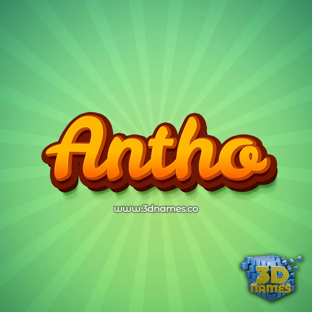 antho in Green Rays style - 3D name wallpaper