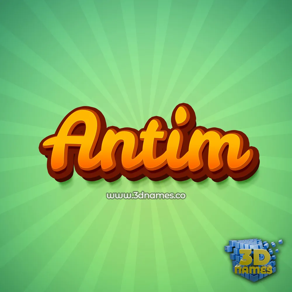 antim in Green Rays style - 3D name wallpaper