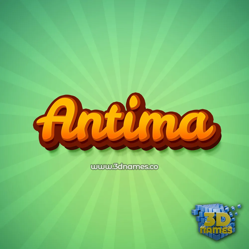antima in Green Rays style - 3D name wallpaper