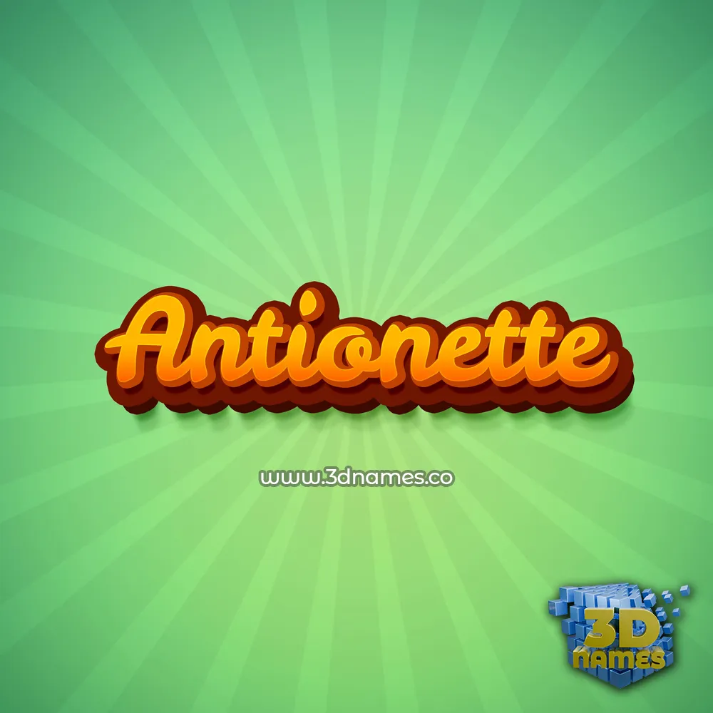 antionette in Green Rays style - 3D name wallpaper