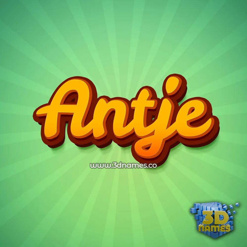 antje in Green Rays style - 3D name wallpaper