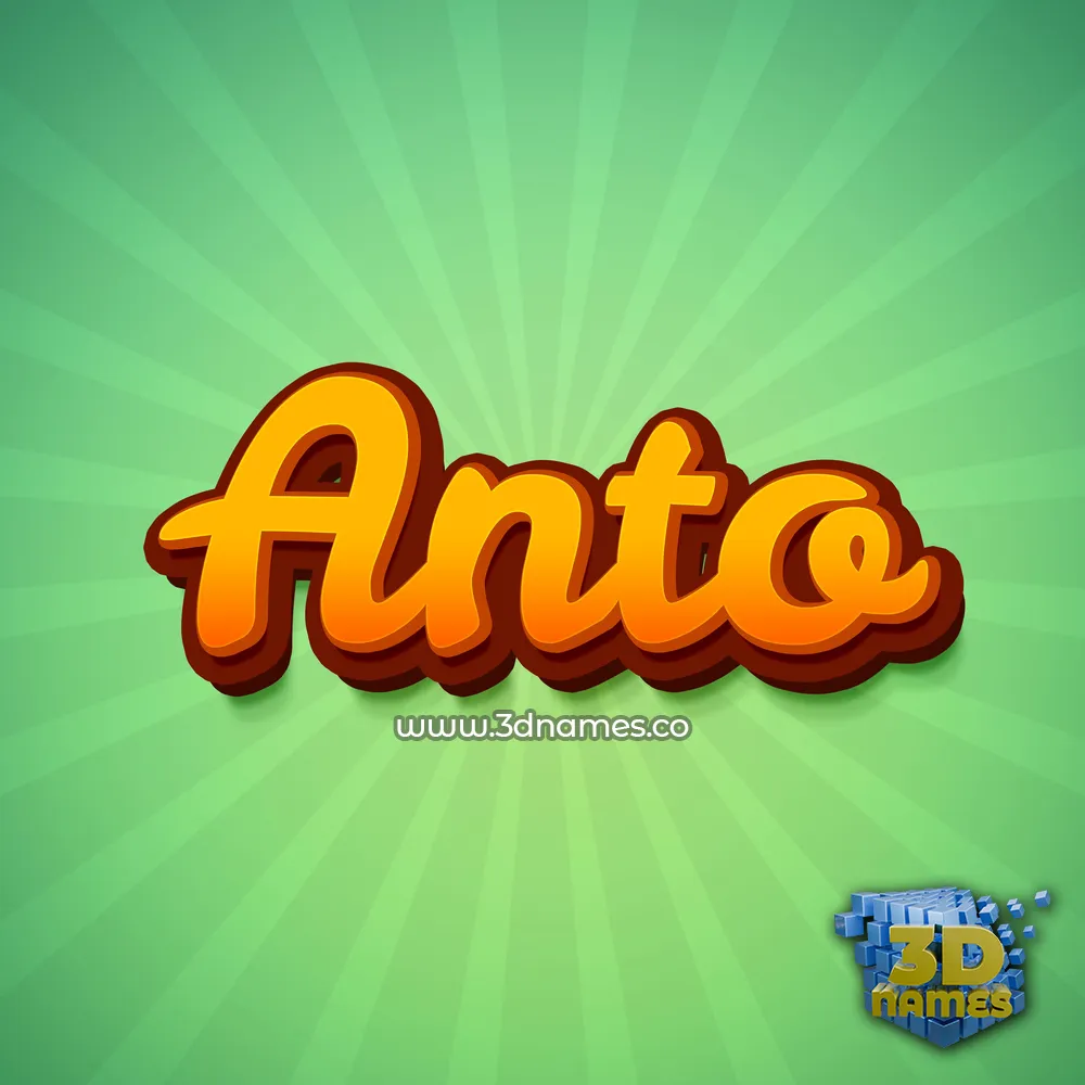 anto in Green Rays style - 3D name wallpaper