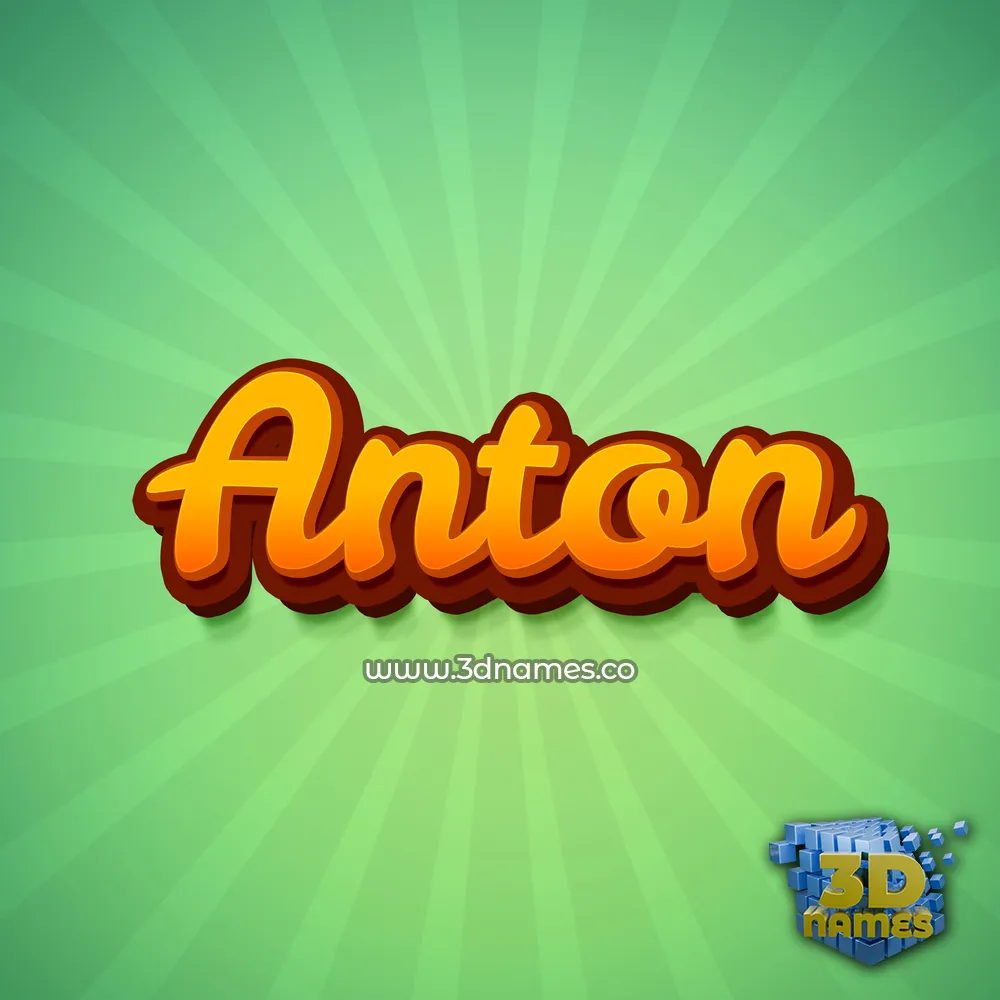 anton in Green Rays style - 3D name wallpaper