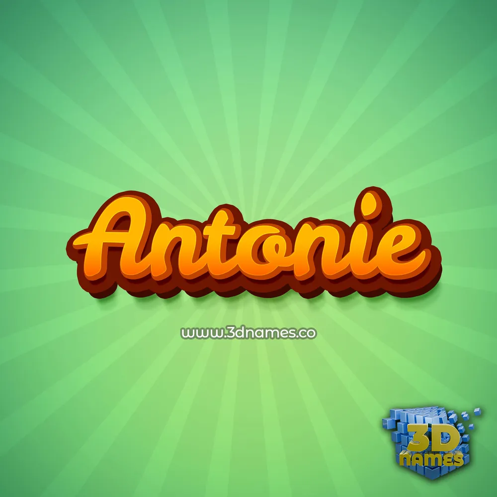 antonie in Green Rays style - 3D name wallpaper