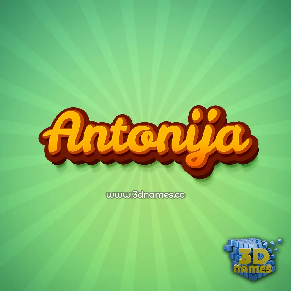 antonija in Green Rays style - 3D name wallpaper