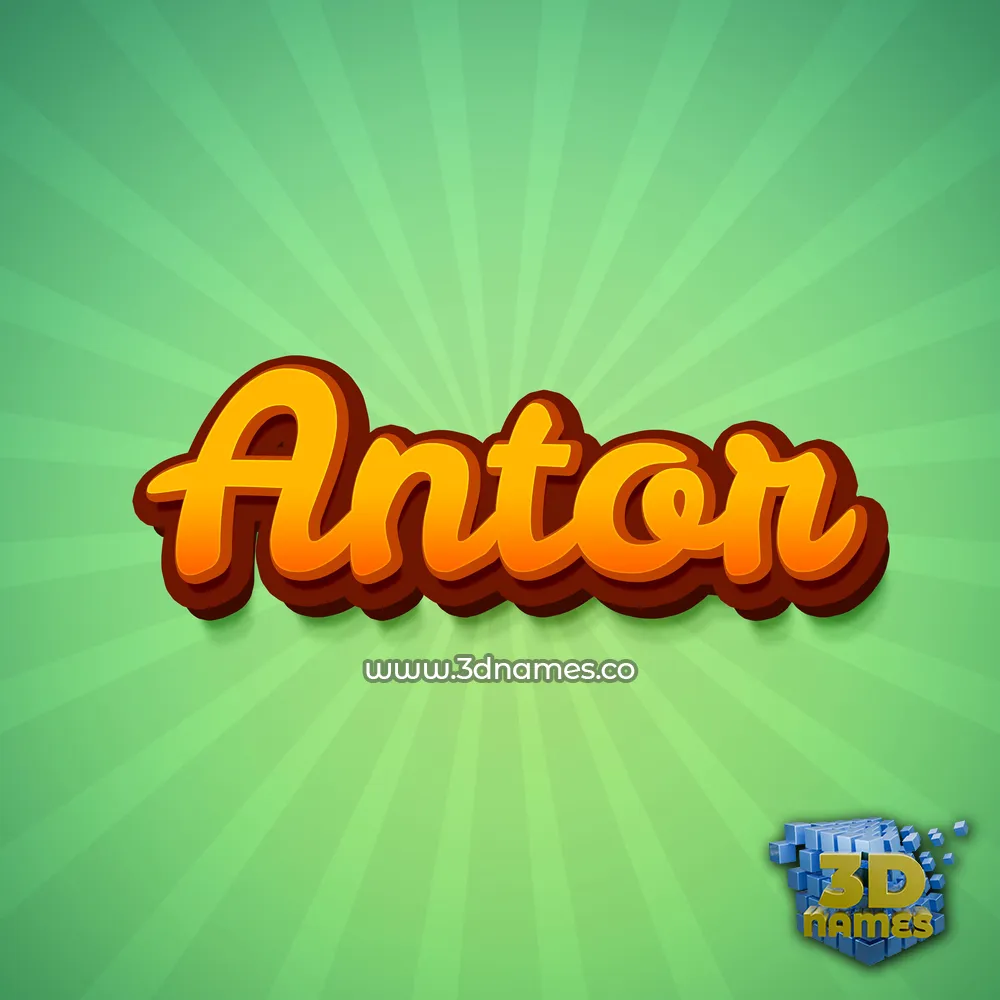 antor in Green Rays style - 3D name wallpaper