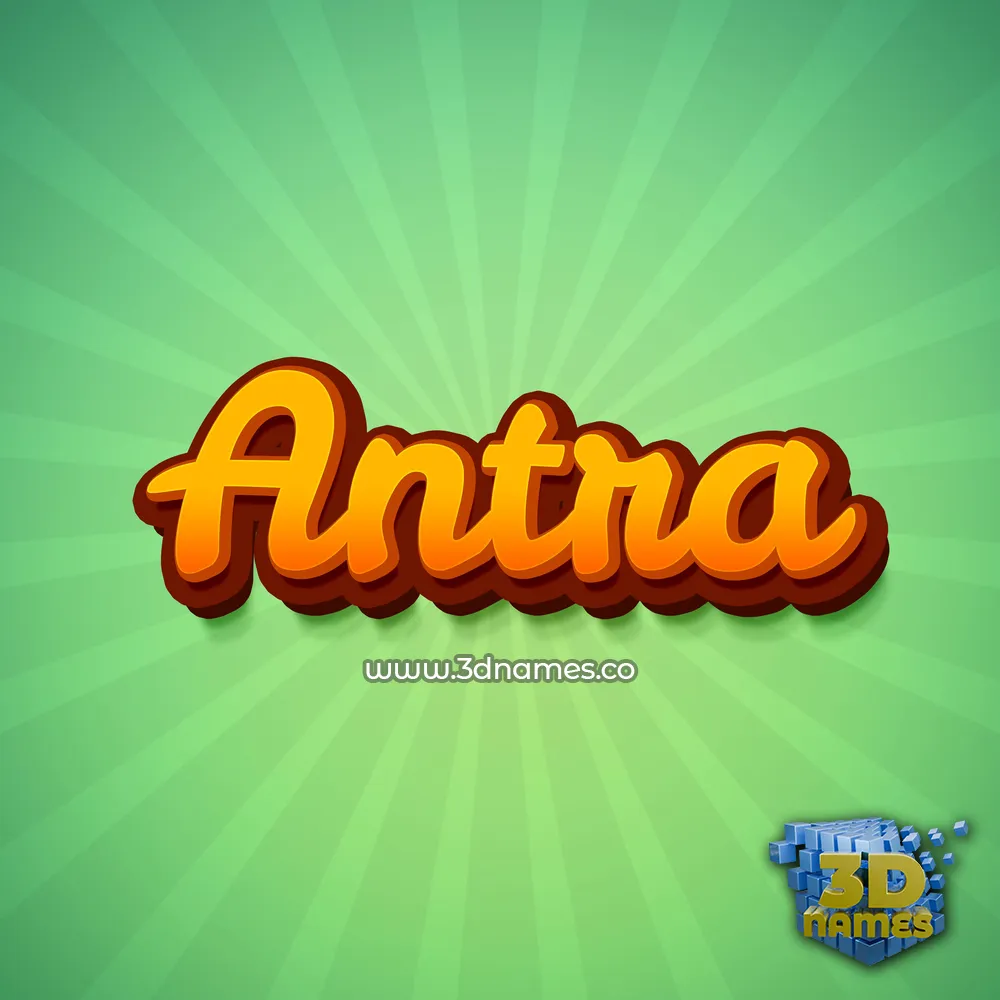 antra in Green Rays style - 3D name wallpaper