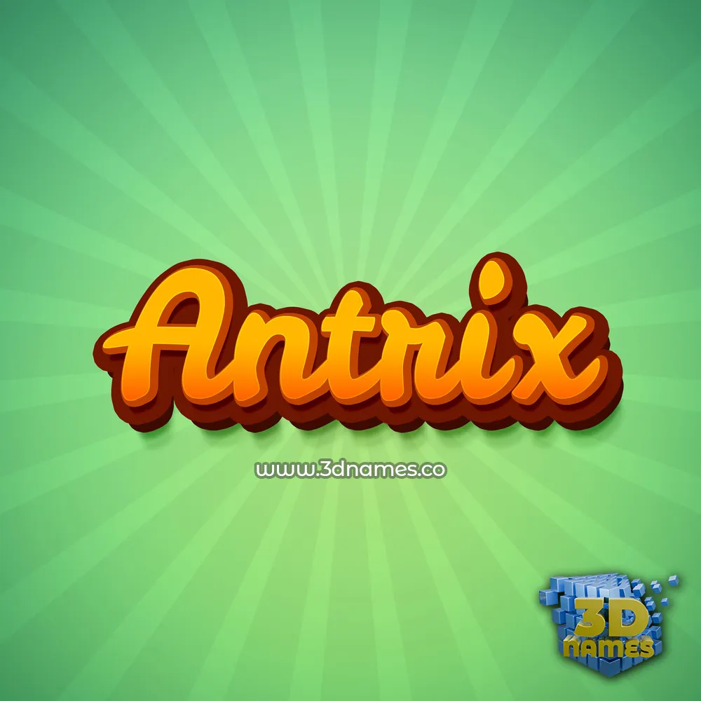 antrix in Green Rays style - 3D name wallpaper