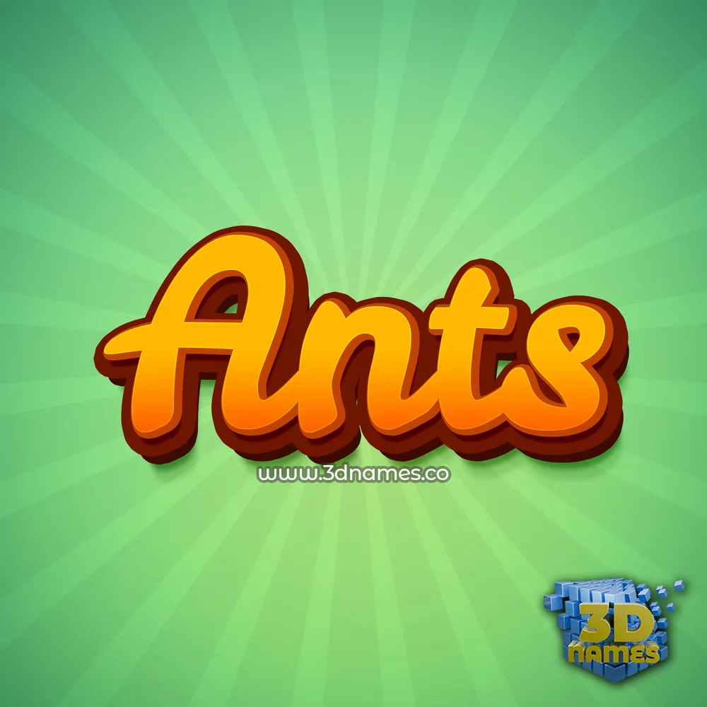 ants in Green Rays style - 3D name wallpaper