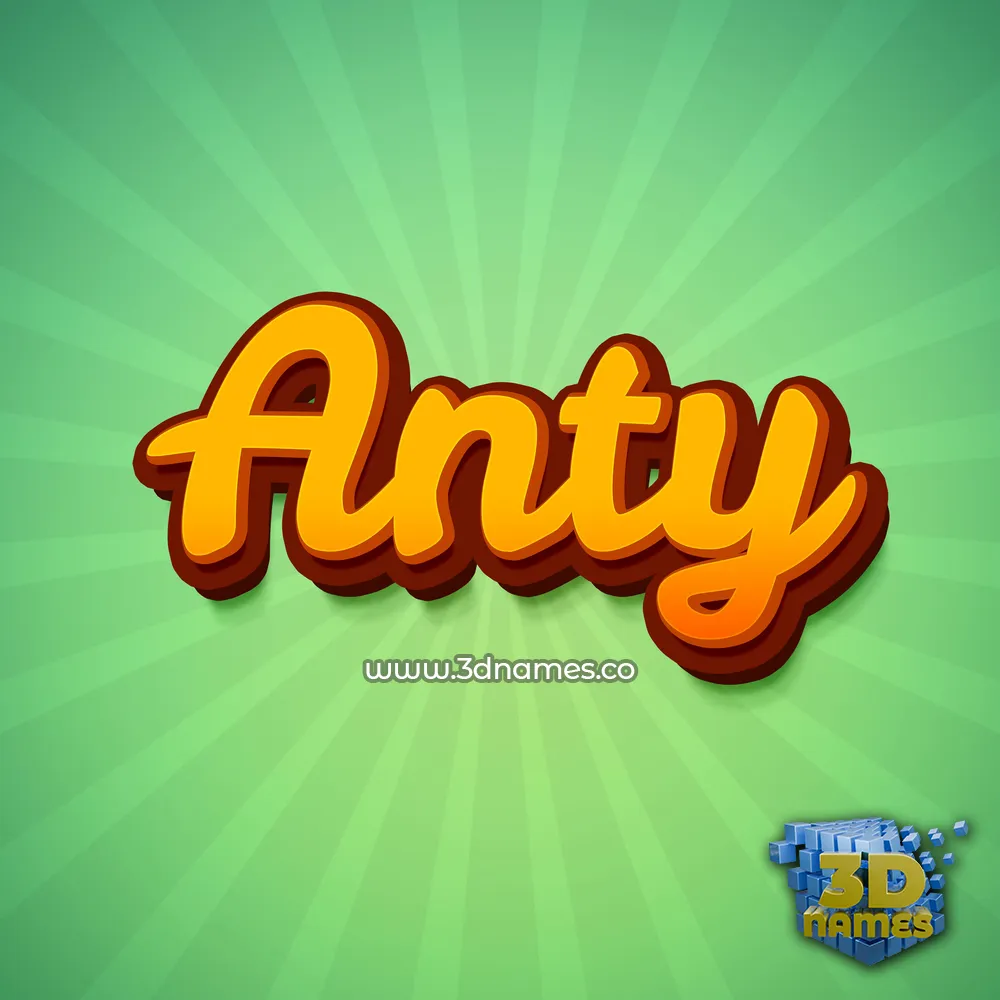 anty in Green Rays style - 3D name wallpaper