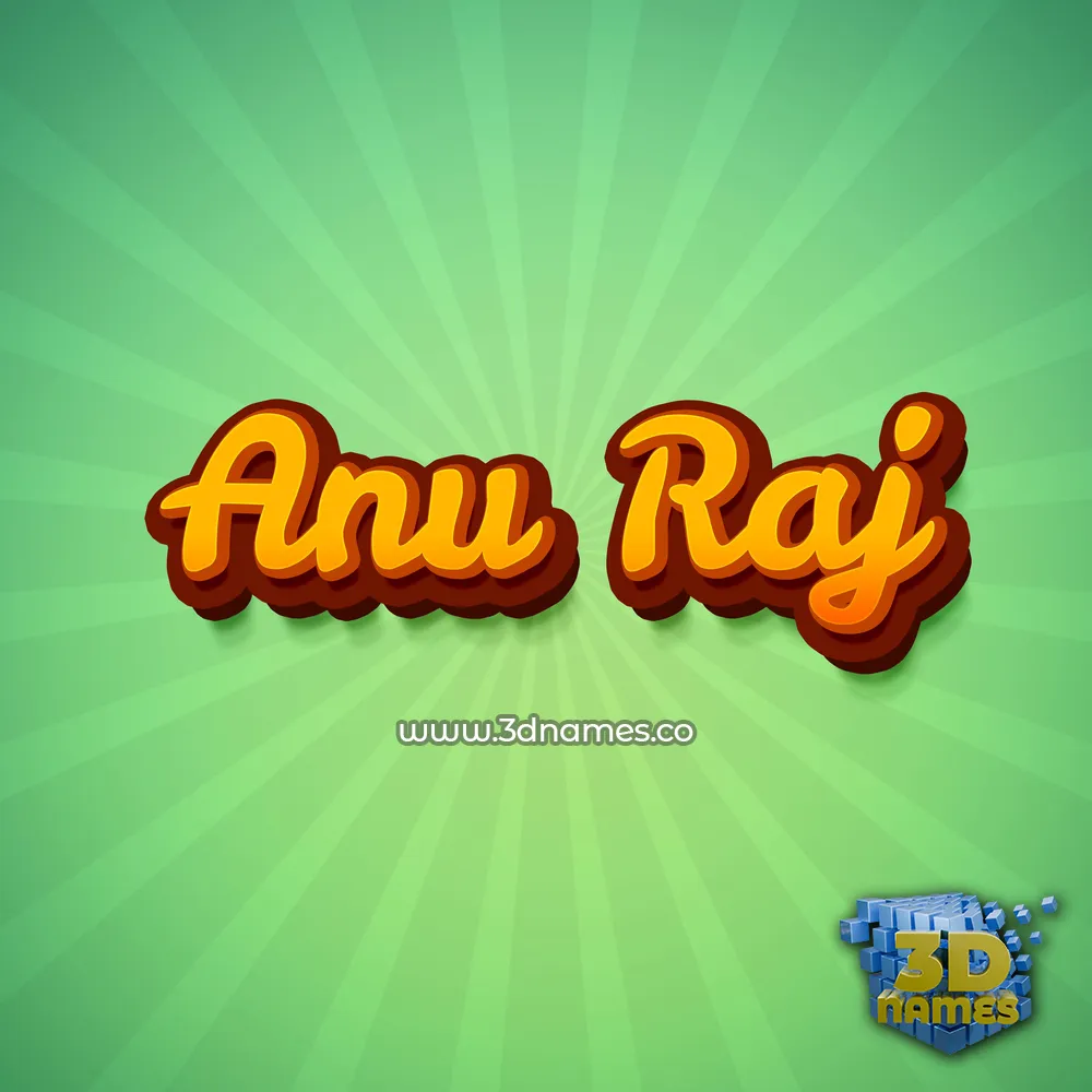 anu raj in Green Rays style - 3D name wallpaper