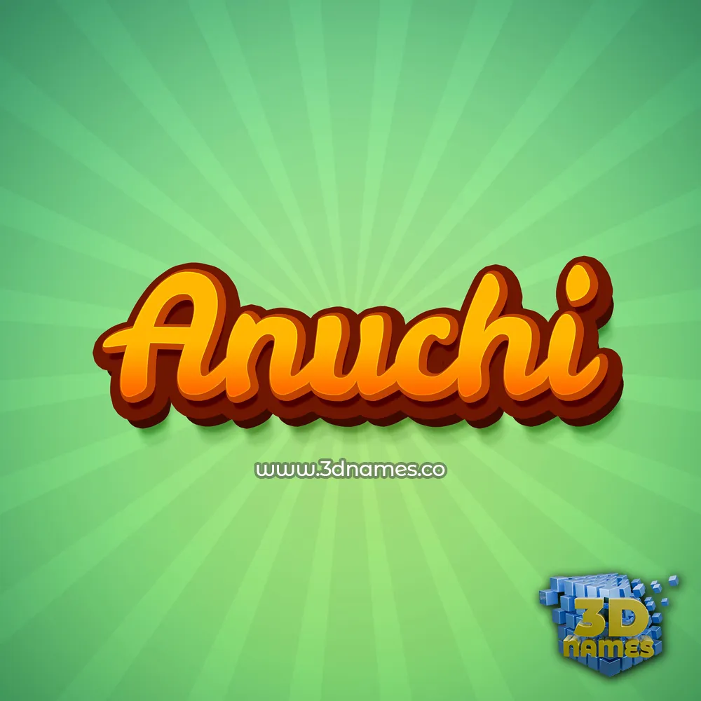 anuchi in Green Rays style - 3D name wallpaper