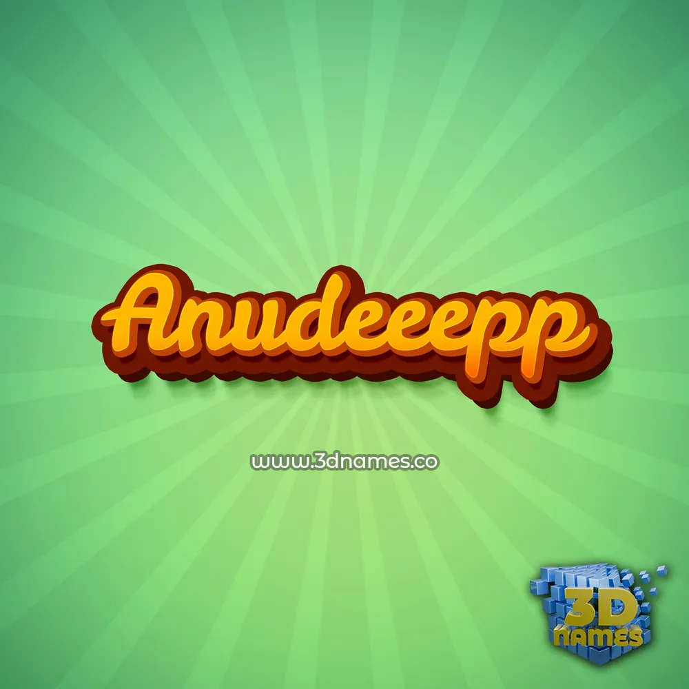 anudeeepp in Green Rays style - 3D name wallpaper