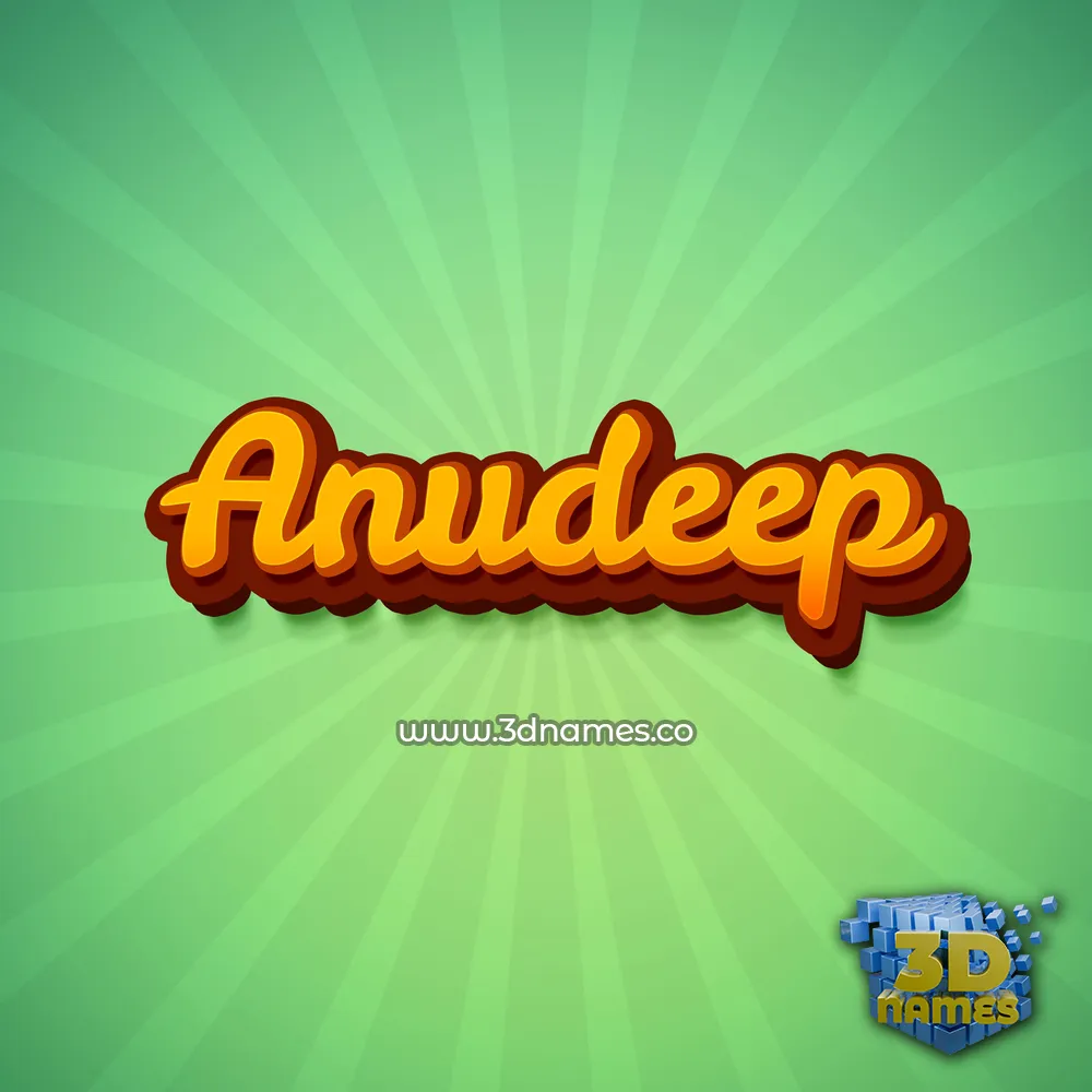 anudeep in Green Rays style - 3D name wallpaper