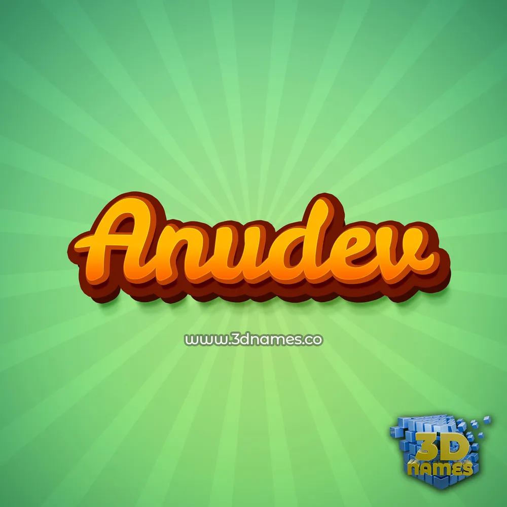 anudev in Green Rays style - 3D name wallpaper