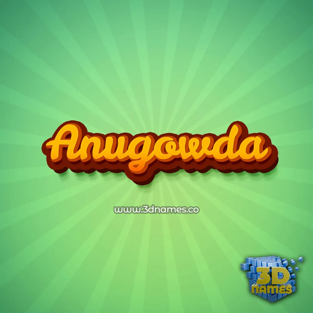 anugowda in Green Rays style - 3D name wallpaper