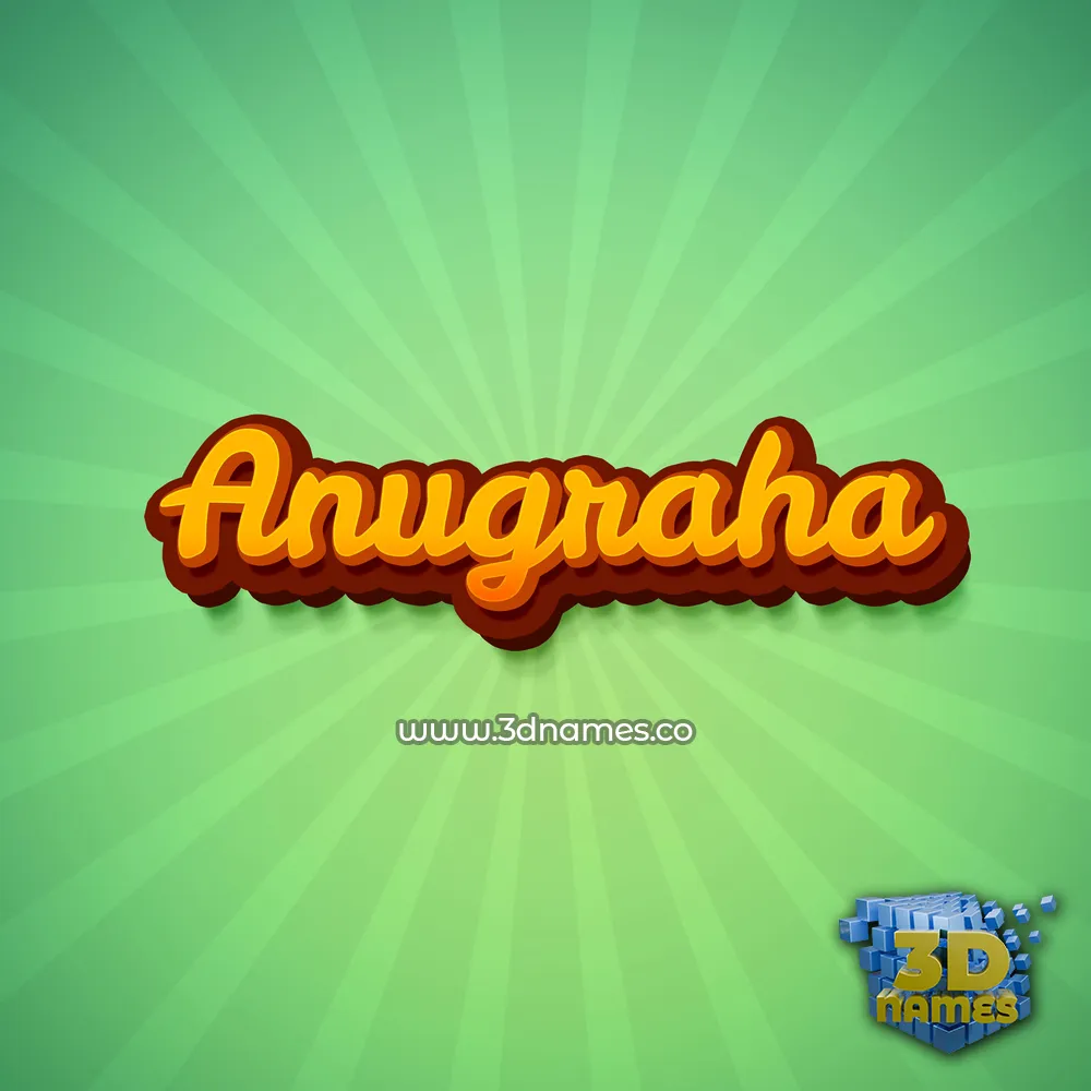 anugraha in Green Rays style - 3D name wallpaper