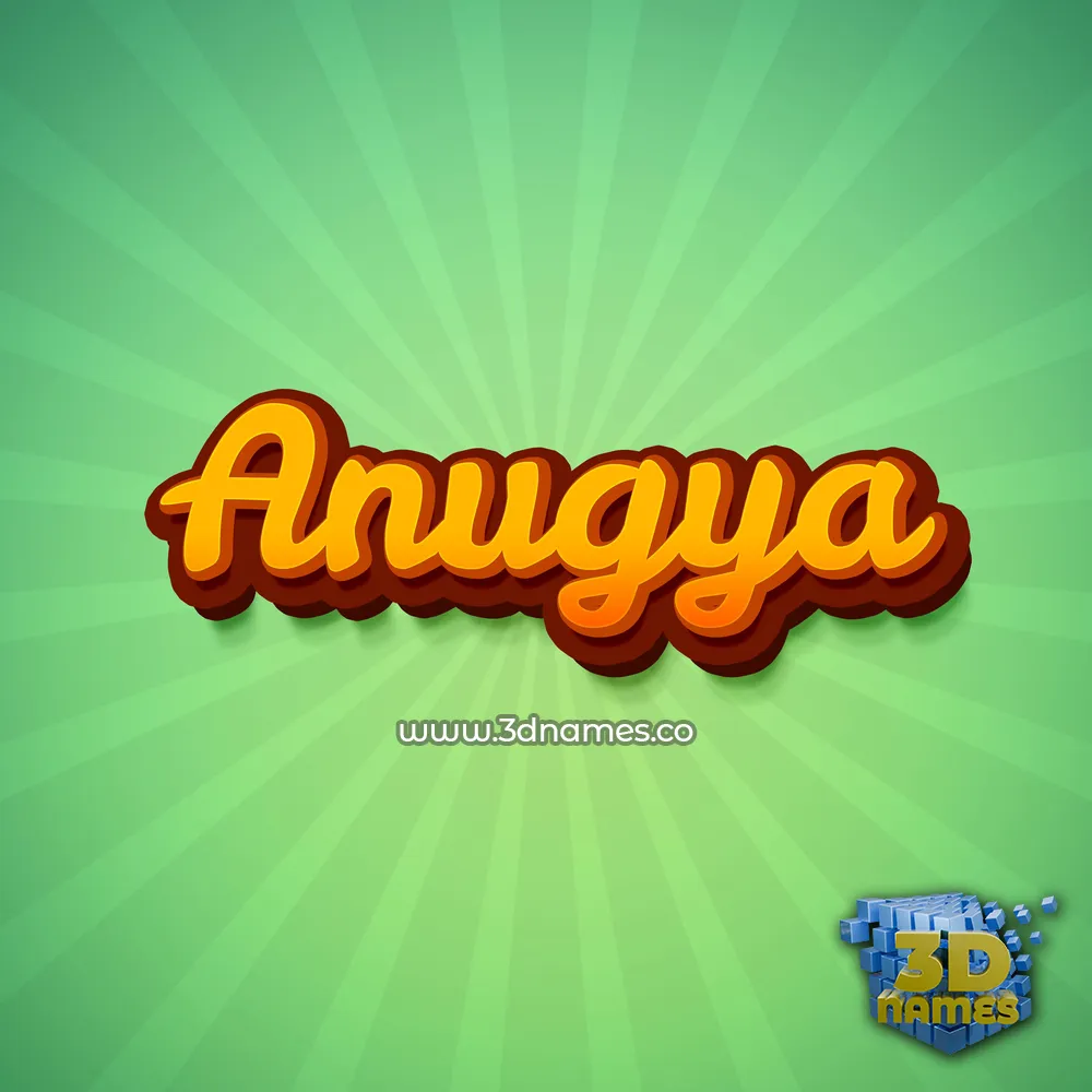 anugya in Green Rays style - 3D name wallpaper