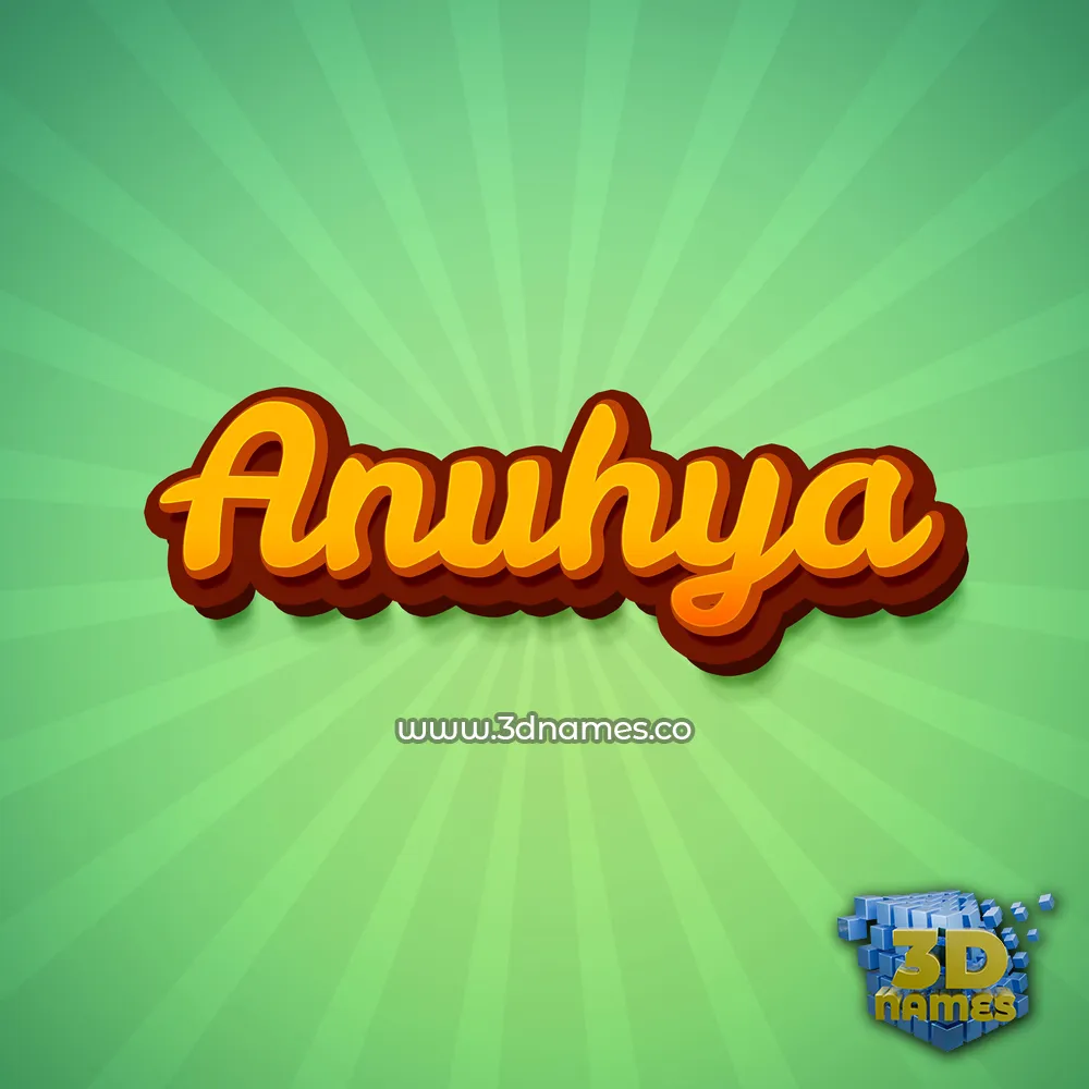 anuhya in Green Rays style - 3D name wallpaper