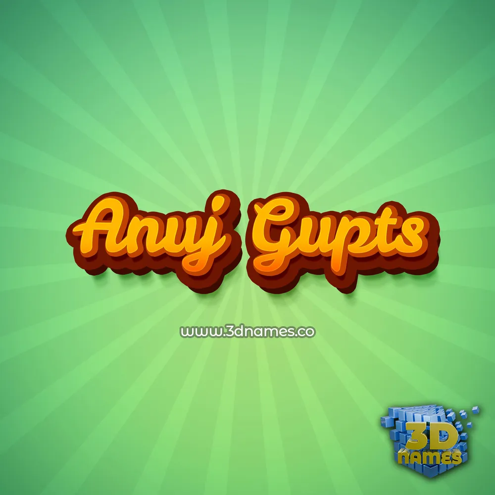 anuj gupts in Green Rays style - 3D name wallpaper