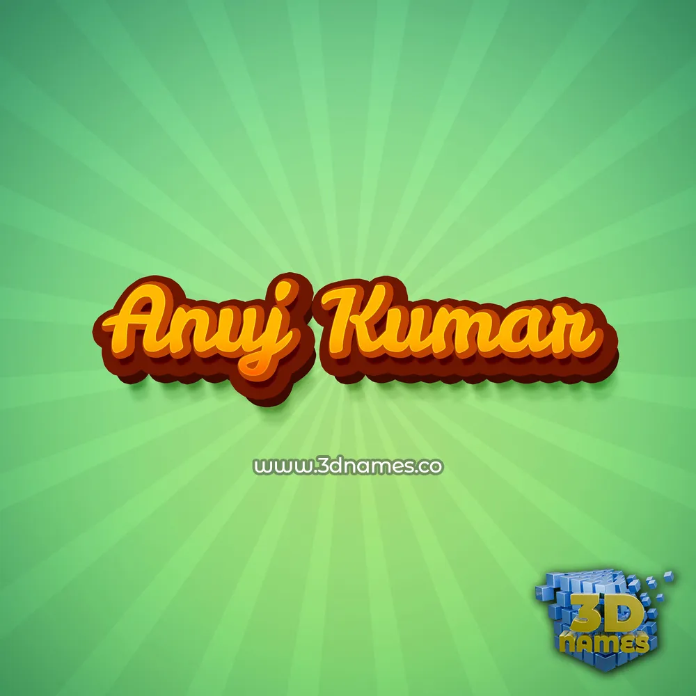 anuj kumar in Green Rays style - 3D name wallpaper