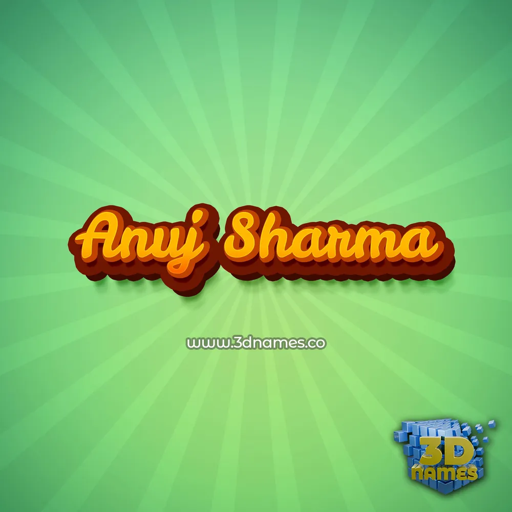 anuj sharma in Green Rays style - 3D name wallpaper