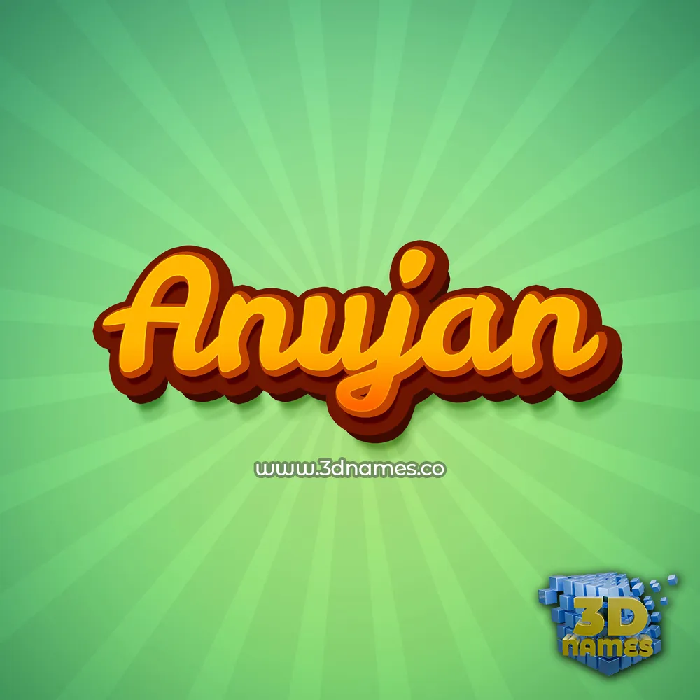 anujan in Green Rays style - 3D name wallpaper