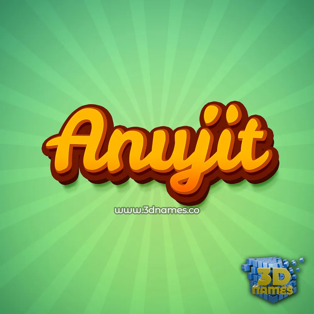 anujit in Green Rays style - 3D name wallpaper