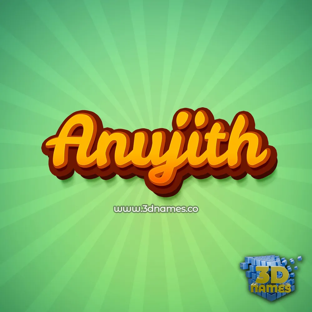anujith in Green Rays style - 3D name wallpaper
