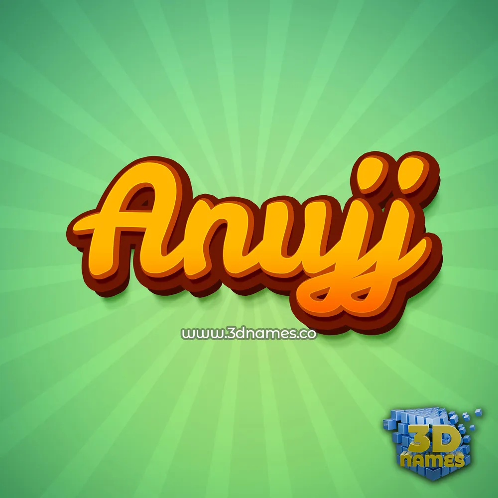 anujj in Green Rays style - 3D name wallpaper