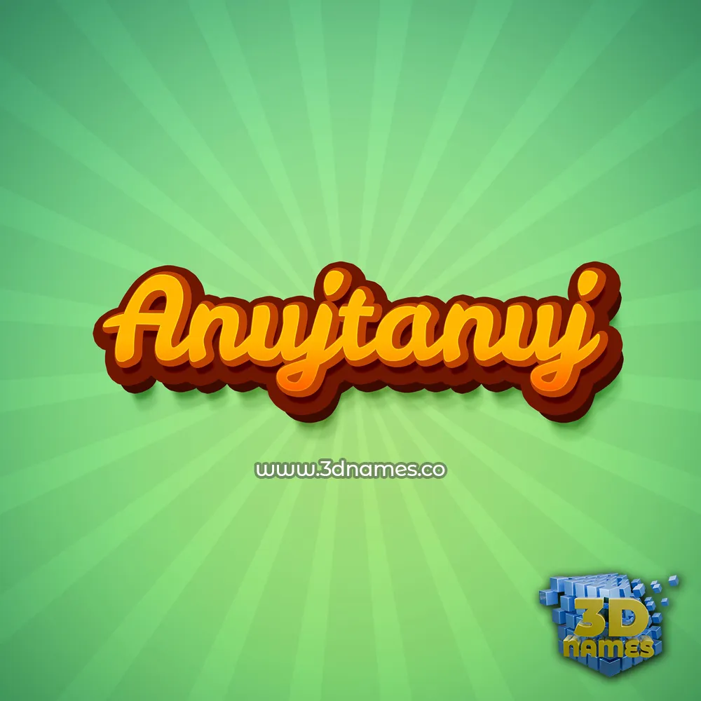 anujtanuj in Green Rays style - 3D name wallpaper