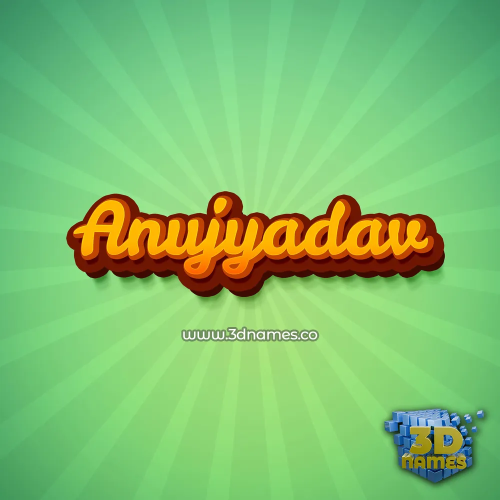 anujyadav in Green Rays style - 3D name wallpaper
