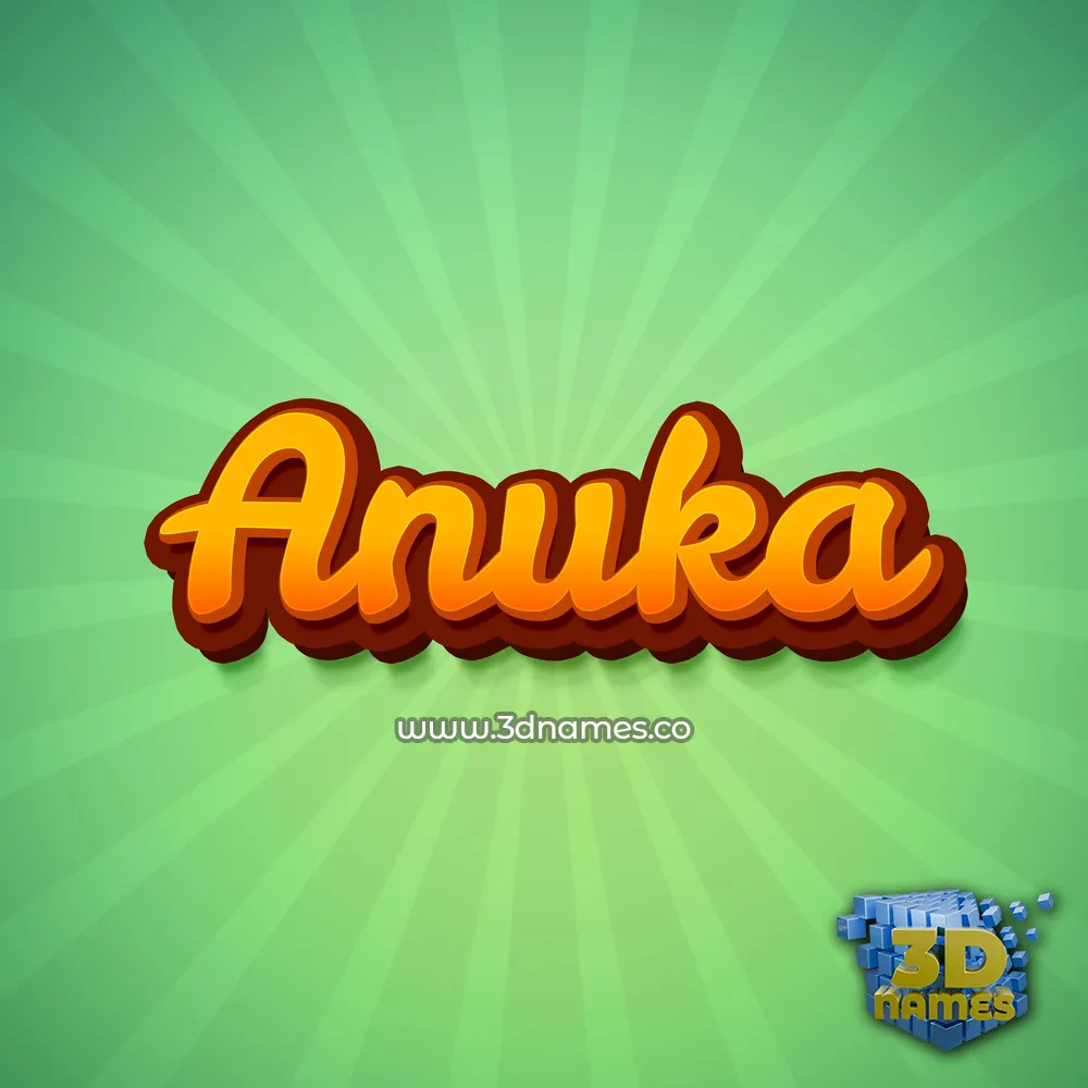 anuka in Green Rays style - 3D name wallpaper