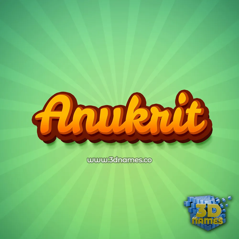 anukrit in Green Rays style - 3D name wallpaper