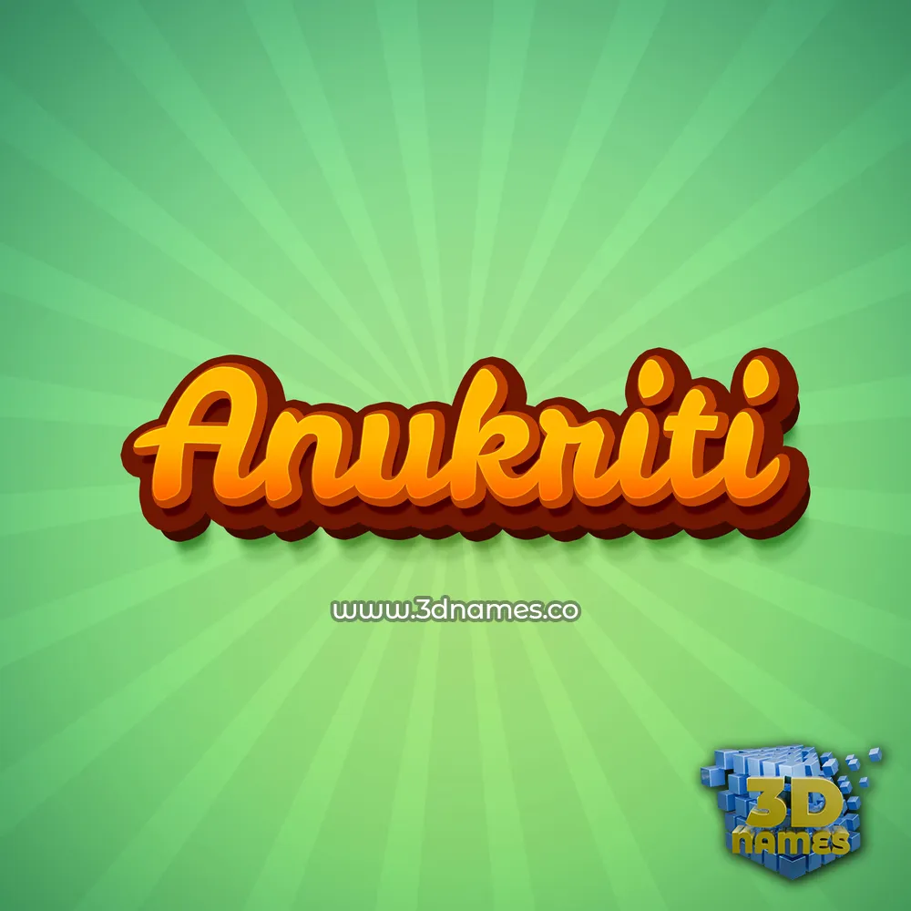 anukriti in Green Rays style - 3D name wallpaper