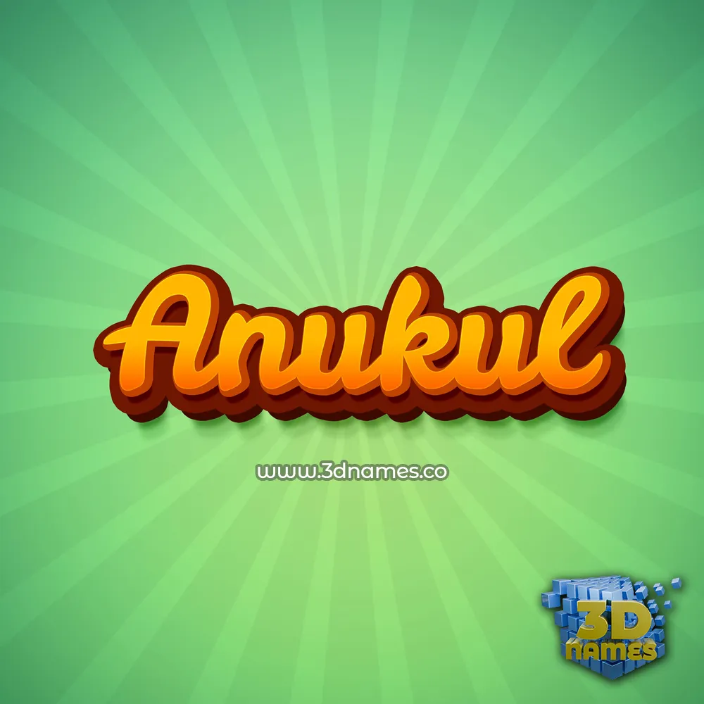 anukul in Green Rays style - 3D name wallpaper