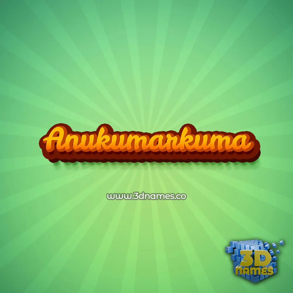 anukumarkuma in Green Rays style - 3D name wallpaper