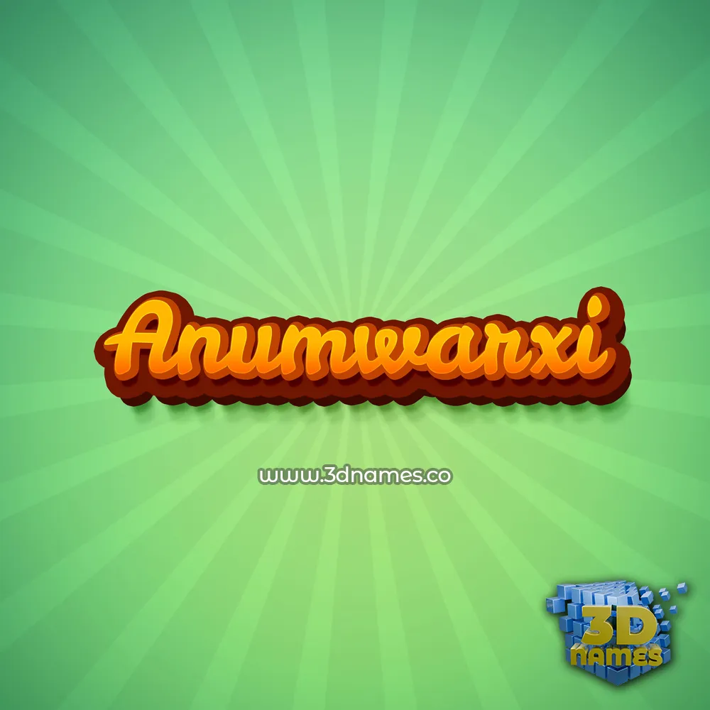 anumwarxi in Green Rays style - 3D name wallpaper