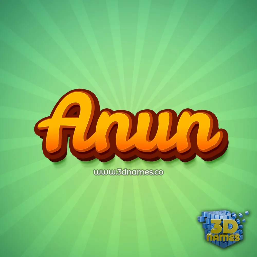 anun in Green Rays style - 3D name wallpaper