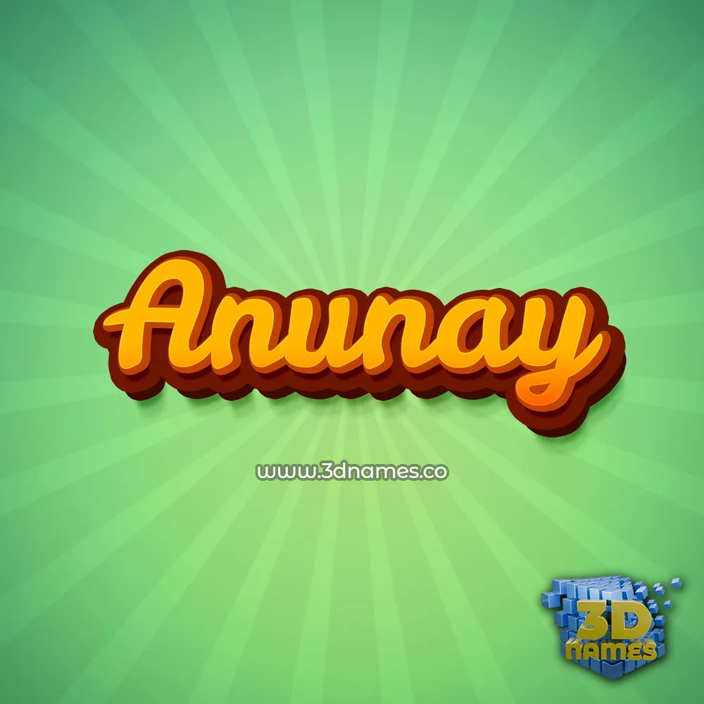 anunay in Green Rays style - 3D name wallpaper